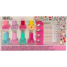 Pratik Ev 84529 Nail Art Seti - Çocuk Oje Seti, Tırnak Çıkartması ve Nail Charms