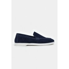 Nişantaşı Shoes Vayne Lacivert Hakiki Deri Düz Taban Kadın Babet