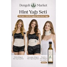 Pratik Ev Hint Yağı Sargı Bezi 3'lü Set: Üst Batın, Alt Batın ve Boyun/göz, %100 Pamuklu, Çoklu Kullanım, Sızdırmaz + 100 ml Hint Yağı, Hekzansız