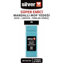 Silver Home 5'li Mandallı Mop Uyumlu Mikrofiber Yedek Mop Bezi Yıkanabilir Parke Fayans Laminat Için