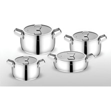 Pratik Ev 6025 Damla 8 Parça Çelik Tencere Takımı Metal Kulp