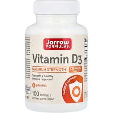 Jarrow Formulas, Vitamin D3, 125 Mcg (5,000 Iu), 100 Softgels