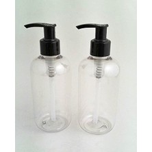 Pratik Ev Siyah Pet Boş Pompalı Şişe, 2 Adet x 250 ml