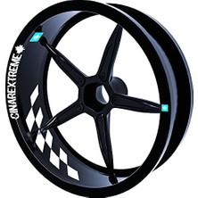 Pratik Ev Gp Flag Damalı Süt Beyaz Iç Jant Şeridi Stickerı
