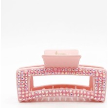 My Balli Store Pembe Taşlı Mandal Klips Saç Tokası - Parlak Kristal Taş Detaylı Şık Kadın ve Kız Çocuk Saç Tokası