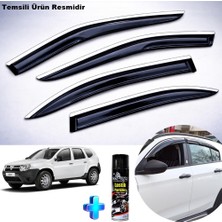 Caraks Dacia Duster Cam Rüzgarlığı Abs Nikelajlı Krom Mügen Cam Rüzgarlığı 2010 - 2017 Arası + Ebrayn 500 ml Lastik Parlatıcı