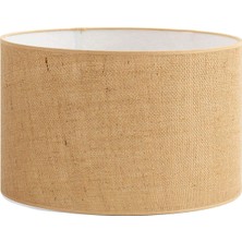 35 cm Natural Jüt Kumaş Silindir Lambader Başlığı, Abajur Başlığı, Sarkıt Avize Başlığı 35CMX23CM