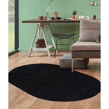 Tavşan Postu Yıkanabilir Kaymaz Taban Siyah Post Halı O1004 150 x 200