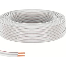 Pratik Ev 5 Metre Beyaz 2 * 0,75 Hoparlör Ses Sistemi Kablosu