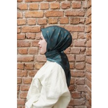 Efdal Şal & Eşarp Monogram Desen  Turkuaz Vual Soft Eşarp