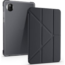 Pratik Ev Honor Pad X7 8.7 ile Uyumlu Tri Folding Kalem Bölmeli Standlı Tablet Kılıfı, Siyah