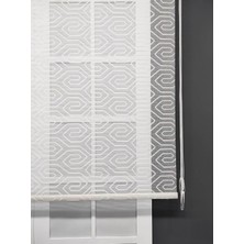 Çizgi Desenli Çiftli Sistem Tül Stor Perde (100X200)