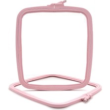 Pembe Büyük (No:4) Plastik Kare Nakış Kasnağı, Çapraz Dikiş Çemberleri, Zımba Iğne Halkası, Kendin Yap El Işi Dikiş, Abs Plastik Nakış Çemberleri