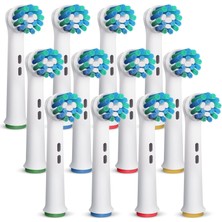 Oral-B Braun ile Uyumlu Yedek Diş Fırçası Başlıkları 12 Adet Profesyonel Elektrikli Diş Fırçası Kafaları Fırça Kafaları Yedek Kafa Yedek Pro 500/1000/