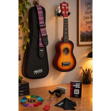 Midex UKX-901SB Sunburs Soprano Ukulele (Askı Çanta Metod Pena)