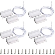 Link RC-38A Nc Kablolu Manyetik Kapı Anahtarı, Pencere Sensörü, Ev Güvenliği Erişim Kontrolü ve Hırsız Alarm Sistemleri Için Alarm, Beyaz, 4 Adet