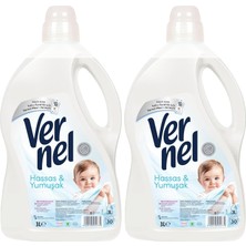 Vernel Hassas & Yumuşak Kalıcı Parfüm 30 Yıkama Çamaşır Yumuşatıcısı (1 x 3000 Ml) 2li Paket