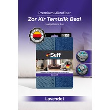 Suff Lavendel Mikrofiber Bez Çift Taraflı Halı ve Evcil Hayvan Tüy Bezi Doku Desen 40x40 cm Mavi