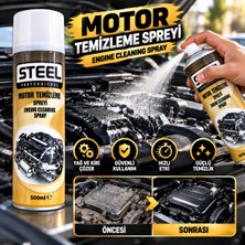 Cabbaroğlu Ticaret Steel Professional Motor Temizleme Spreyi 500 ml – Motor Yağ ve Kir Temizleyici