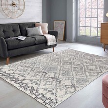 Blackshade Desenli Kadife Pamuk Tabanlı Yıkanabilen Kaydırmaz Antibakteriyel Salon Halısı 120X180