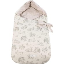 Hood Toile De Jouy Cream Kapüşonlu Kundak Bebek BATTANIYESI,%100 Pamuk Yenidoğan Kundak Örtüsü, Hastane Çıkışı ve Puset Kullanımına Uygun, Unisex