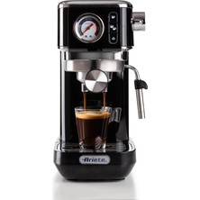 Moderna Slim Espresso Makinesi Siyah 1381/32 - Metal Espresso Makinesi, Öğütülmüş Kahve ve Ese Pod Kahve ile Uyumlu, 1300 Watt, 1,1 Litre Su Tankı
