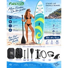 Firstop HMI92 305X81X15 cm Şişme Sup Board  Stand Up Paddle Board – Pompa Kürek Seti – 200 kg Taşıma Kapasiteli