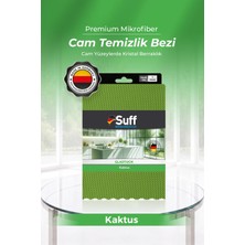 Suff Kaktüs Cam Mikrofiber Bez İz Bırakmaz Cam Masa ve Sehpa Bezi Lazer Kesim 50x40 cm Yeşil