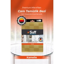 Suff Kamelia Cam Mikrofiber Bez Leke Bırakmaz Cam ve Ayna Temizlik Bezi 40x40 cm Gri