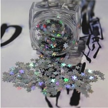 Pratik Ev Işığı Yansıtan Parıltılı Yıldız Desenli Tırnak Süsleme Folyo Pulu Nail Art