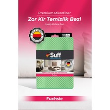 Suff Fuchsie Mikrofiber Bez İnatçı Kirler İçin Çok Amaçlı Yüzey Temizlik Bezi 40x40 cm Yeşil