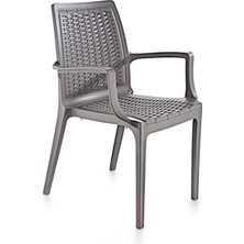 SY-2524 Örgü Desenli Rattan Bahçe Koltuk Sandalye 4'lü Set