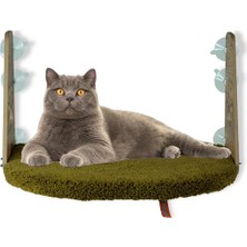 Cam Yatağı Vantuzlu Kedi Cam Yatağı Pugalo Vantuzlu Yatak (Yeşil)