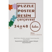 Pratik Ev 22LIK Puzzle Poster Resim Çerçevesi Pvcli Postersiz Resimsiz Çerçeve (Kahverengi, 34X48)