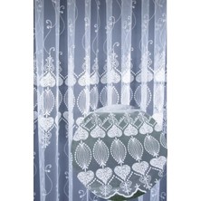 Özgün Perde (3139) Üst Kalite Sanal Nakışlı Tül Perde (1x2,5 Pile) Beyaz 150 x 250