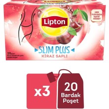 Slim Plus Kiraz Saplı Bardak Poşet Bitki Çayı 20LI x 12 Adet