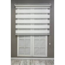 Zebra Stor Perde Geniş Plise Güneşlik Perde, Beyaz, 160 x 200