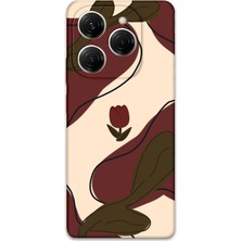 Gramaphone Tecno Spark 20 Pro ile Uyumlu Çiçek Desenli Telefon Kılıfı + Ekran Koruyucu - 5790