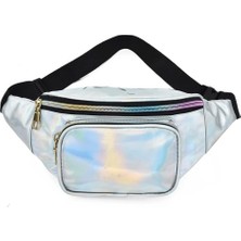Fmury Pu Bel Çantası Kadın Spor Koşu Göğüs Crossbody Çanta Küçük Beden Çantası, Beyaz-Meyve Şeftali5, 30*8*13CM