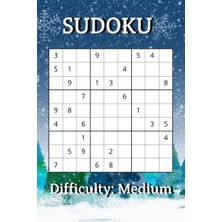 Pratik Ev Kış Temalı Sudoku Kitabı, Orta Zorluk, 6"x 9"