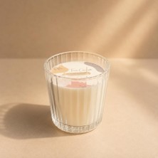 Kokulu Mum - Şeffaf Cam Bardak | Vanilya Kokulu Mum |%100 Doğal Soya Mumu (210G, Vanilya)