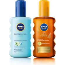Pratik Ev Güneş Sonrası Nem Spreyi ve Spf 6 Yoğun Bronzlaştırıcı Yağ Spreyi, Karoten ve E Vitamini Içeren, 200 ml