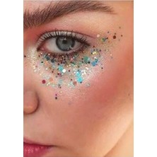 Pratik Ev Jel Form Makyaj Simleri, Glitter Işıltılı Yüz Makyajı, Mavi, 72528528859