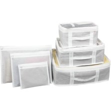 6'li Bavul Organizer Seyahat Seti Gri-Beyaz