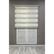 Zebra Stor Perde Geniş Plise Güneşlik Perde, Krem, 200 x 260