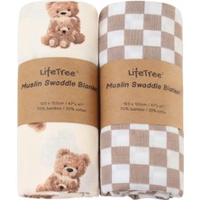 Muslin Kundak Battaniyeleri Nötr, Bebek Kundaklama Sargısı Çocuk Odası Erkek ve Kız Çocukları Için Alma Battaniyesi, Unisex, Bambu Pamuktan Yumuşak Vi