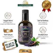 Lanorre Çörek Otu Yağı (Çörekotu) - %100 Soğuk Sıkım - Yerli Tohum - Analizli - 250ML - %100 Saf - Doğal - Yüksek Timokinonlu - Katkısız