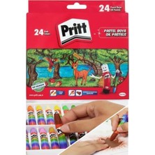 Pastel Boya 24 Renk 1 Paket Pritt Pastel Boya 24 Lü Karton Kutulu Parlak Canlı ve Örtücü Renkler