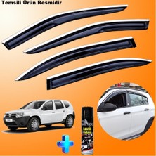 Friemats Dacia Duster Cam Rüzgarlığı Abs Nikelajlı Krom Mügen Cam Rüzgarlığı 2010 - 2017 Arası + Ebrayn 500 ml Lastik Parlatıcı