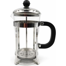Cam Metal French Press 350ML Gümüş Renk Servis Sunum Sofra Ürünü Tekli